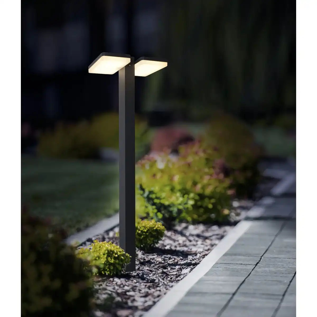 LED-Außensockelleuchte "CLAIR" , aus Metall in Anthrazit, mit integrierter LED