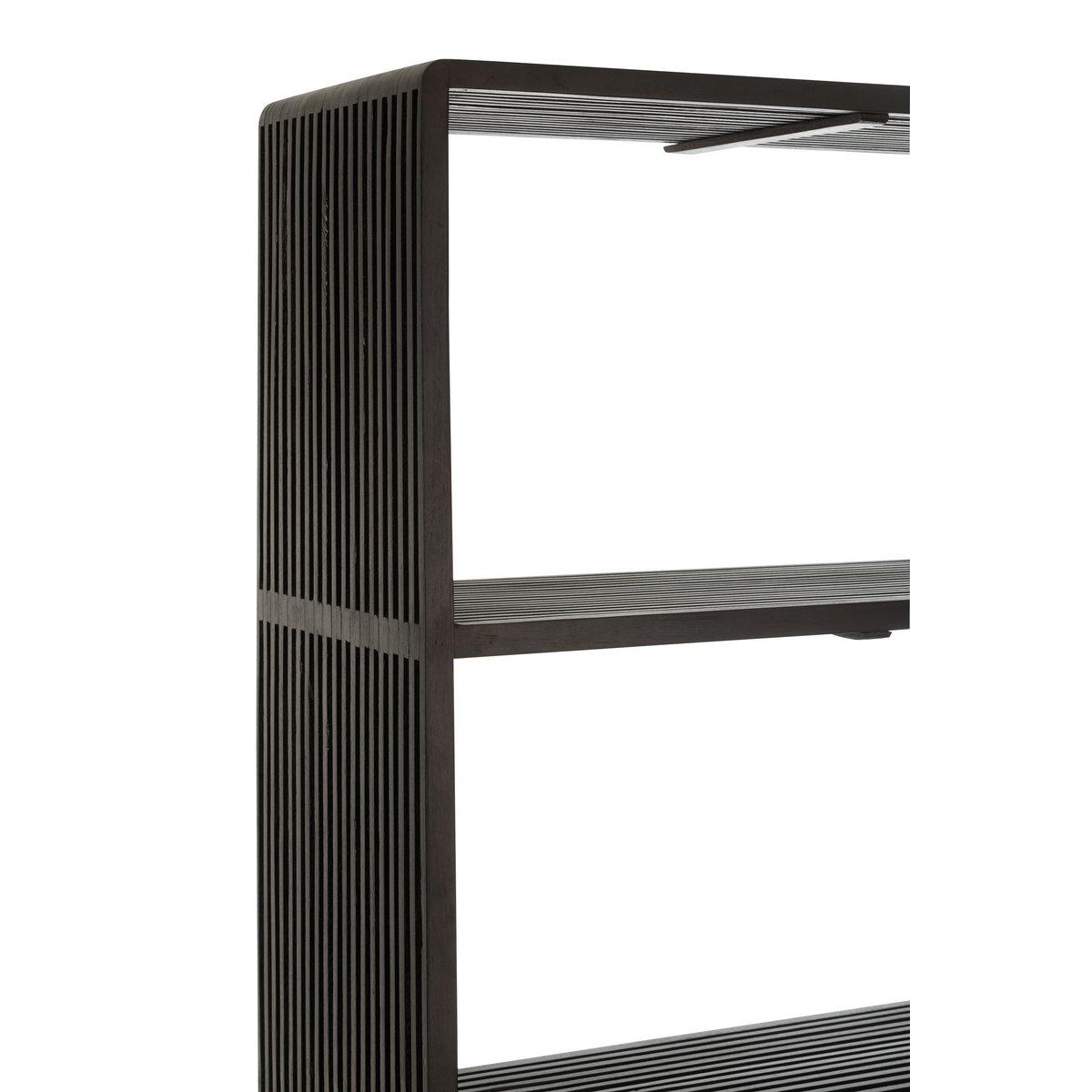 J-Line Bücherregal 4 Regale – recyceltes Holz – Schwarz