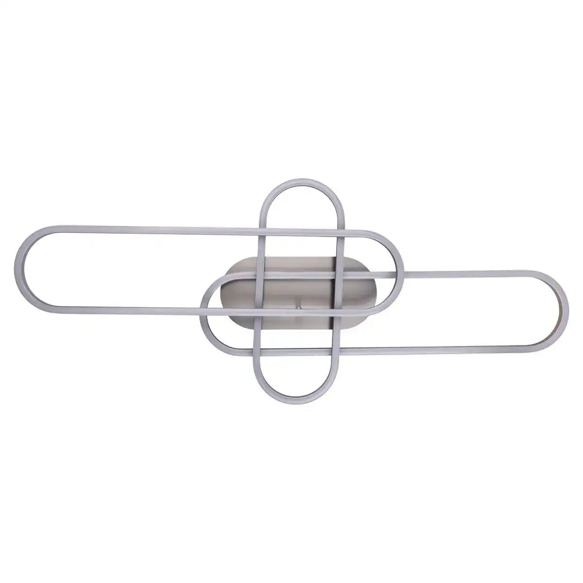 LED-CCT-Deckenleuchte "CARLON" aus matt-silbernem Aluminium und Kunststoff, mit integrierter LED, 120 cm lang