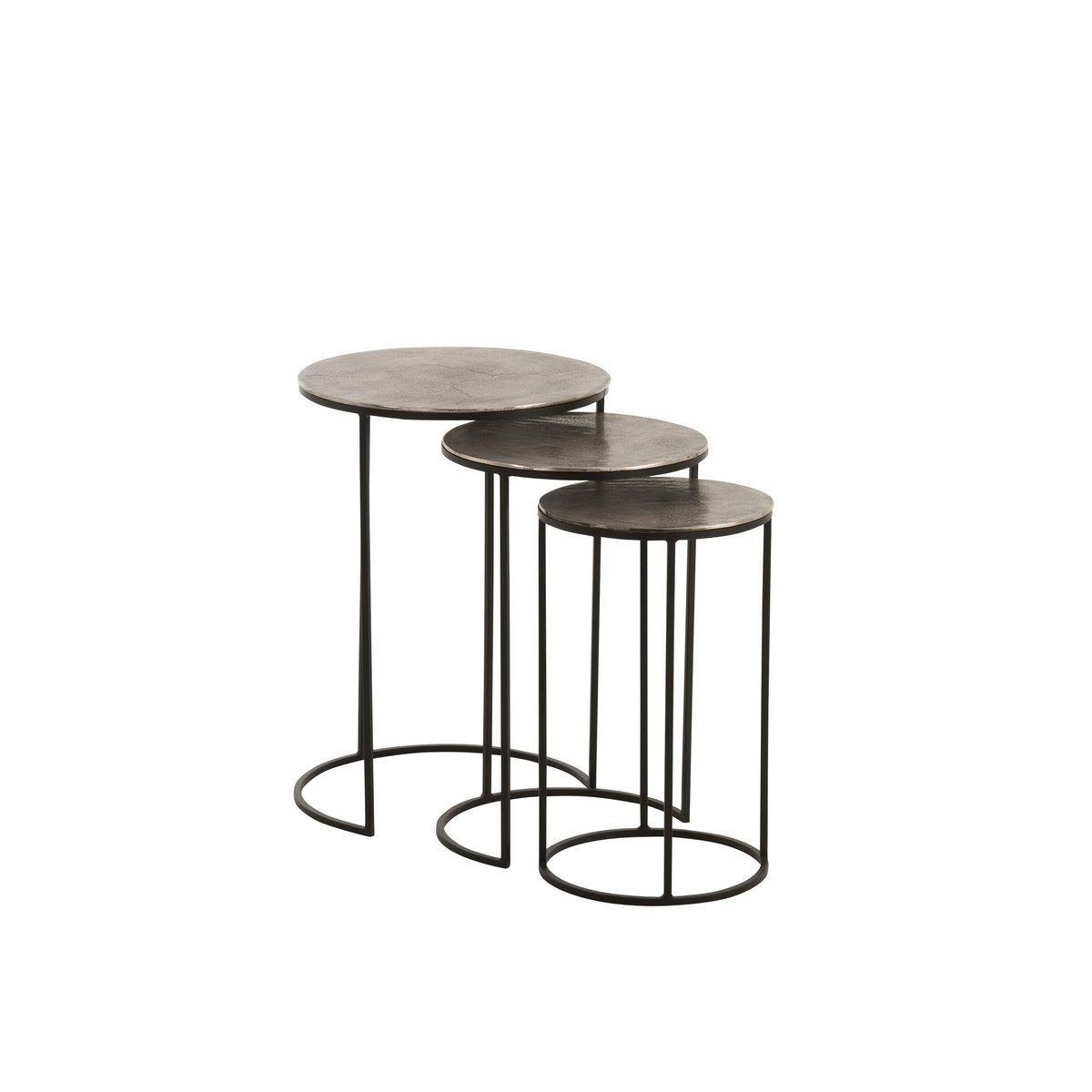 J-Line Beistelltisch Rund – Aluminium – Schwarz/Grau –