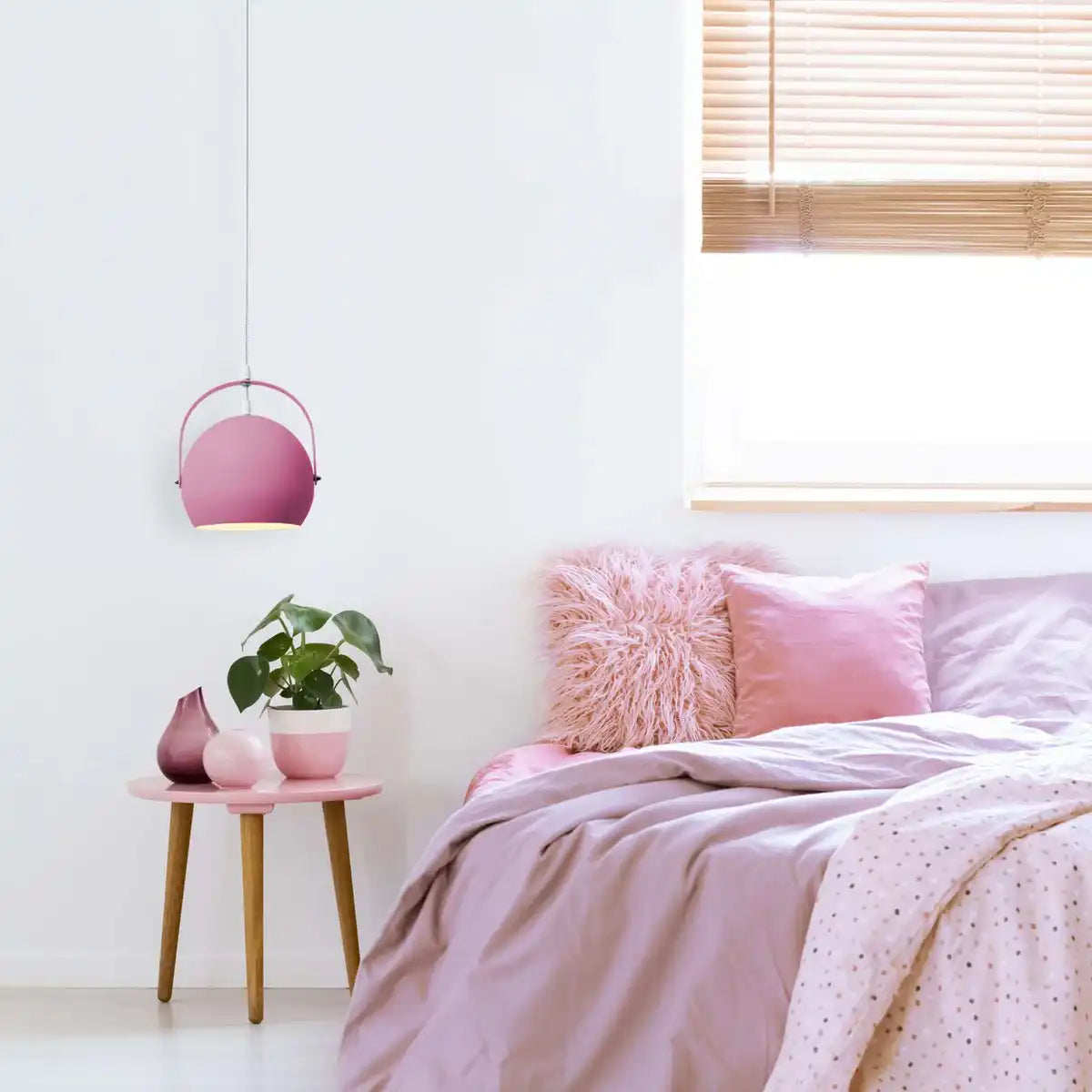 Pendelleuchte "COLORADO" pink Ø ca. 25 cm, Metall, E27-Fassung, Beleuchtung für Wohnzimmer, Esszimmer, Kinderzimmer
