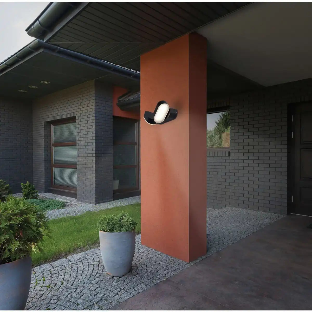 LED Außenwandleuchte "MOTUS" aus Metall und Kunststoff in Schwarz, mit integrierter LED
