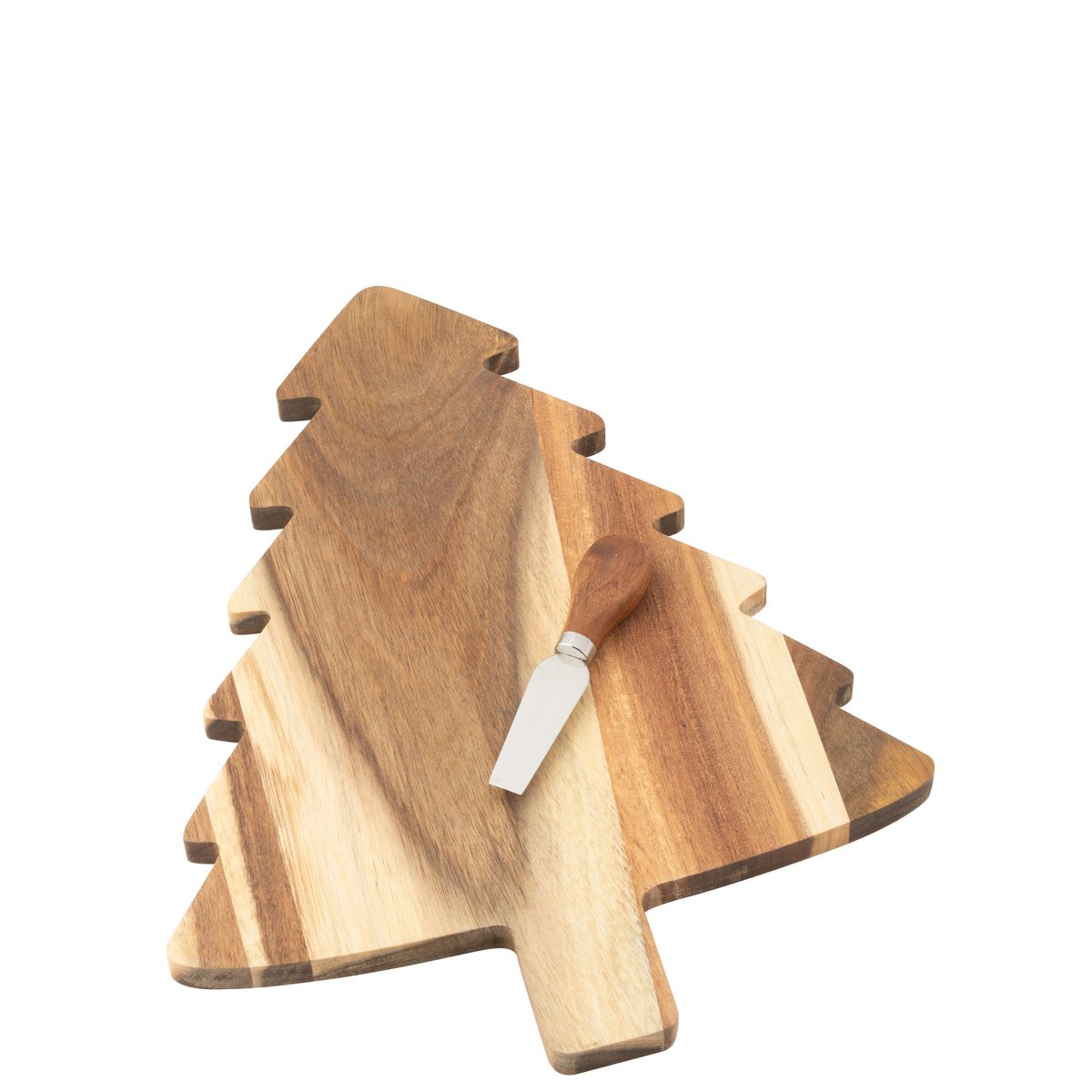 J-Line Cheese Board + Cheese Messer Weihnachtsbaum Chalkboard Natural