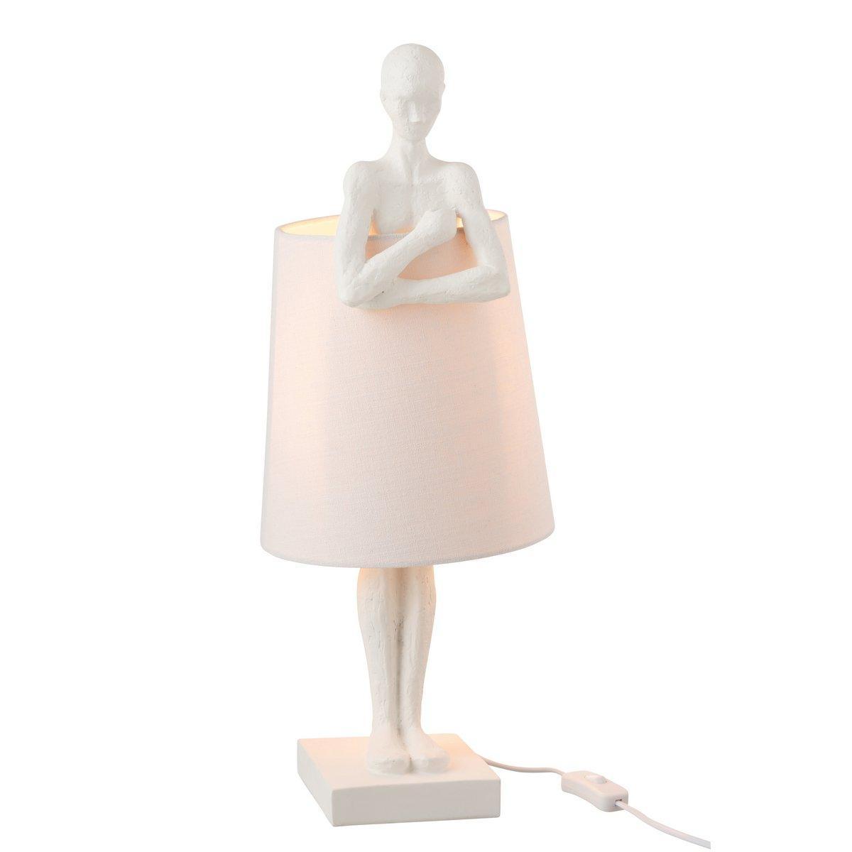 J-Line Tischlampenfigur - Polyresin - Weiß