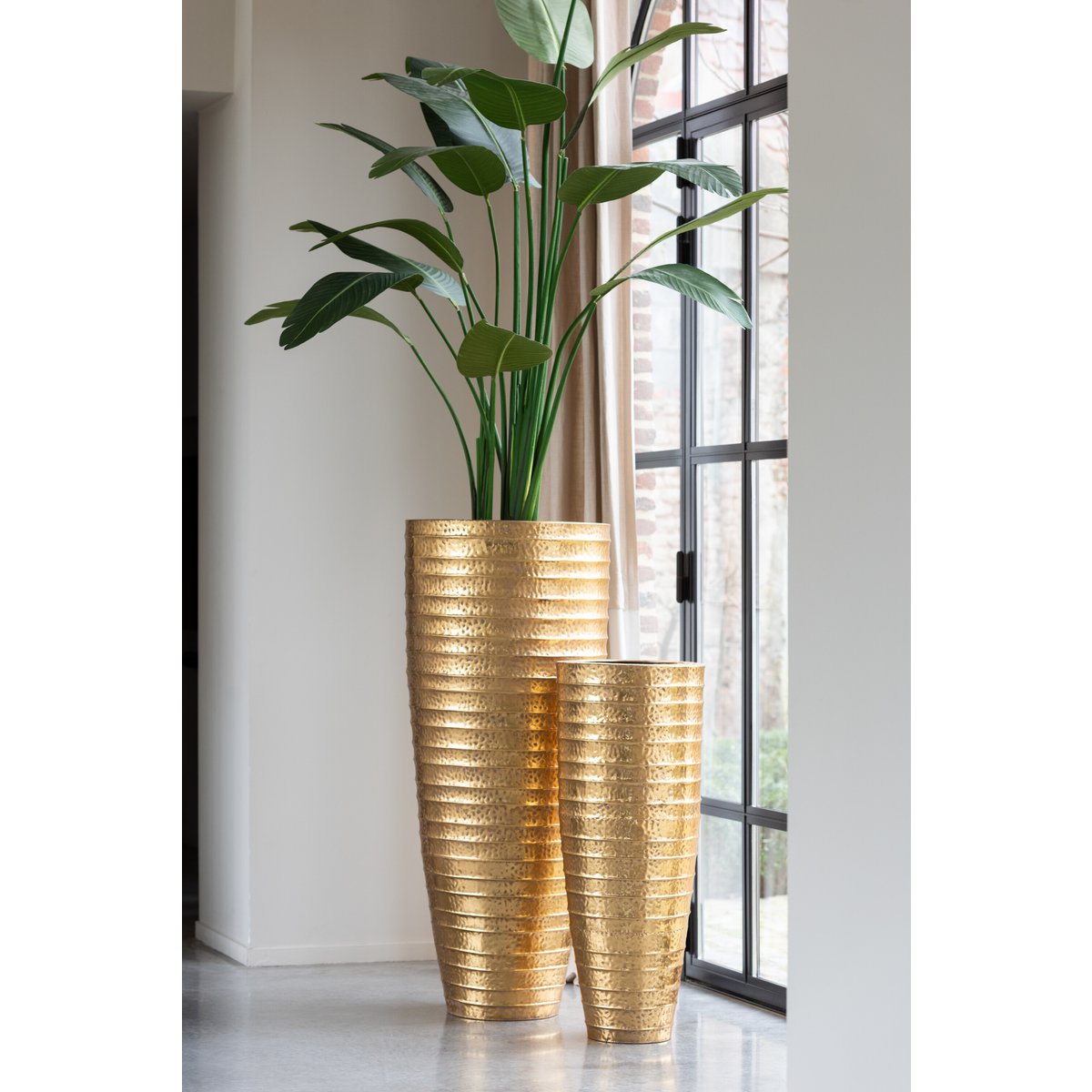 J -Line Vase Ägypten - Metall - Gold - 2 Teile - 122 cm hoch
