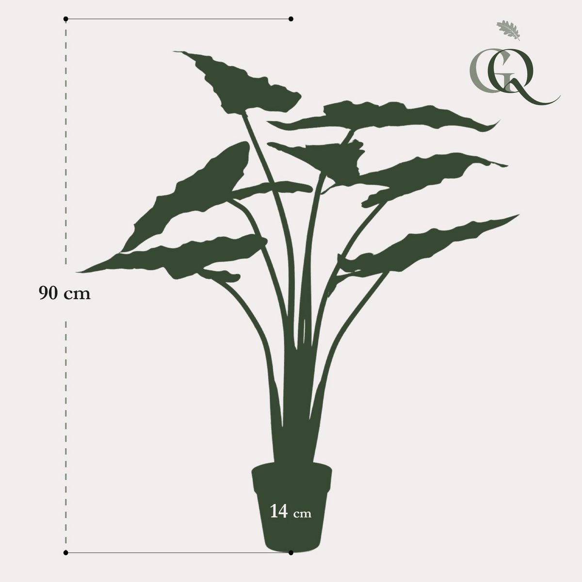 Künstliche Pflanze - Alocasia Frydek - Elefantenohr - 100 cm