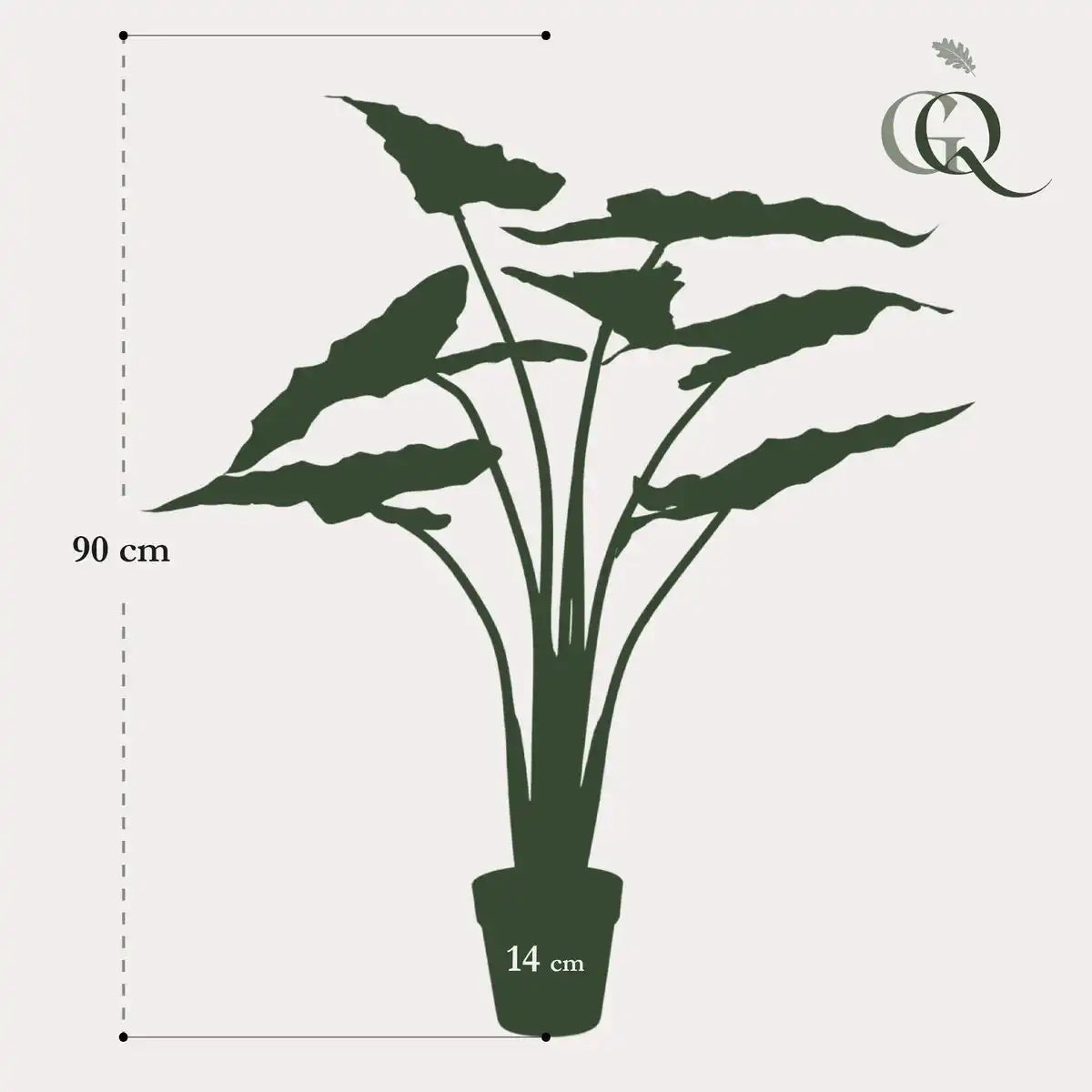 Künstliche Pflanze - Alocasia Frydek - Elefantenohr - 100 cm