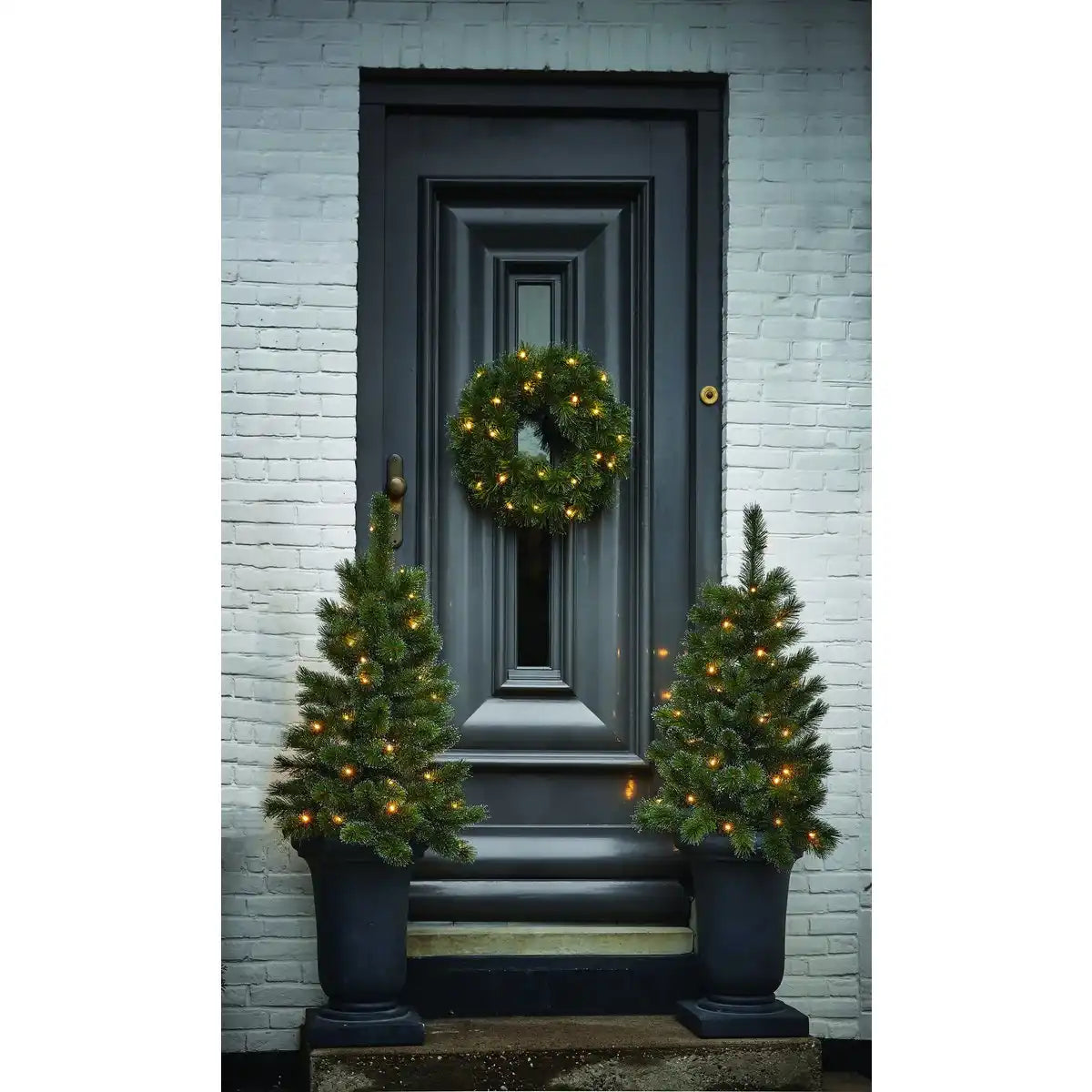 Weihnachtskranz mit LED-Beleuchtung – Ø60 cm – Grün