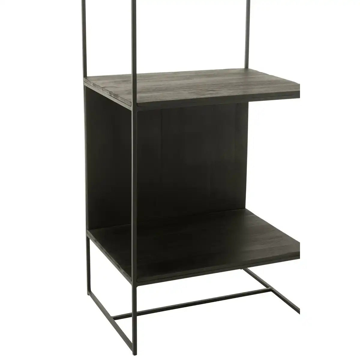 J -Line Rek Slim Teak - Holz/Metall - Schwarz