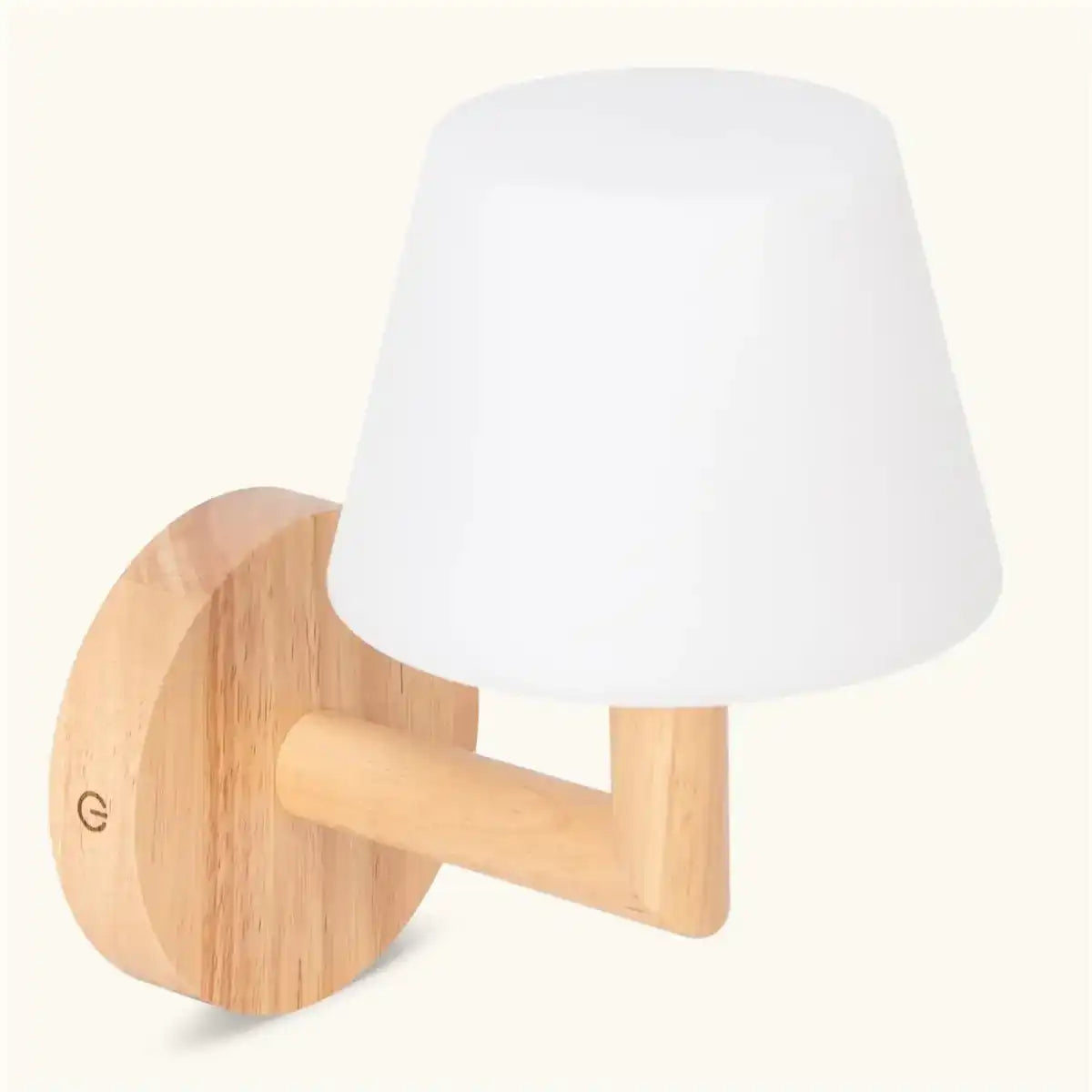 Ted Hellbraun Holz wiederaufladbare Wandlampe | Schnurlos und dimmbare Beleuchtung