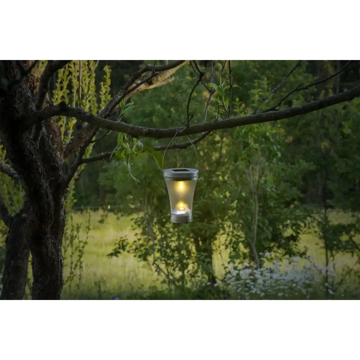 8er-Set LED Deko Solarleuchte , für Außen, aus Metall und Kunststoff in Stahl-blank, integrierte LED