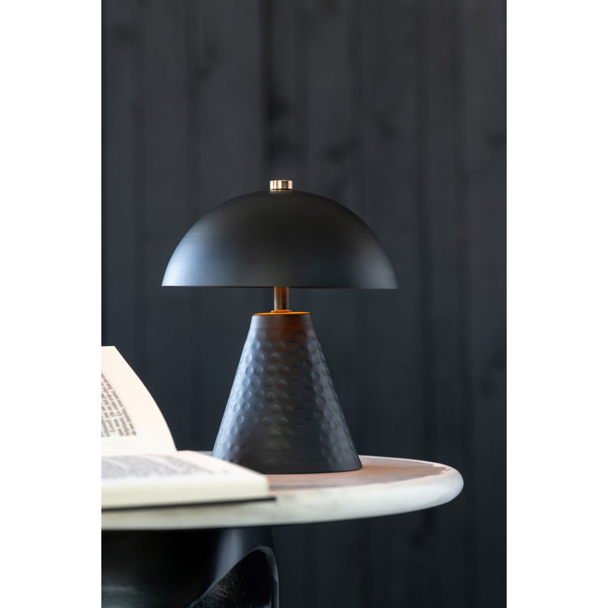 J-Line Tischlampe Pilz Eisen schwarz