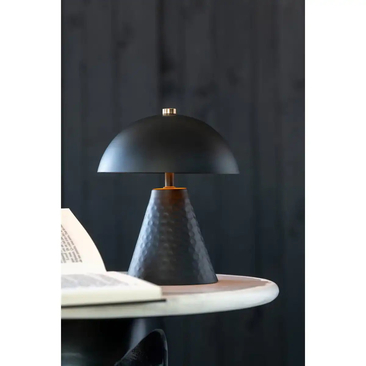 J-Line Tischlampe Pilz Eisen schwarz