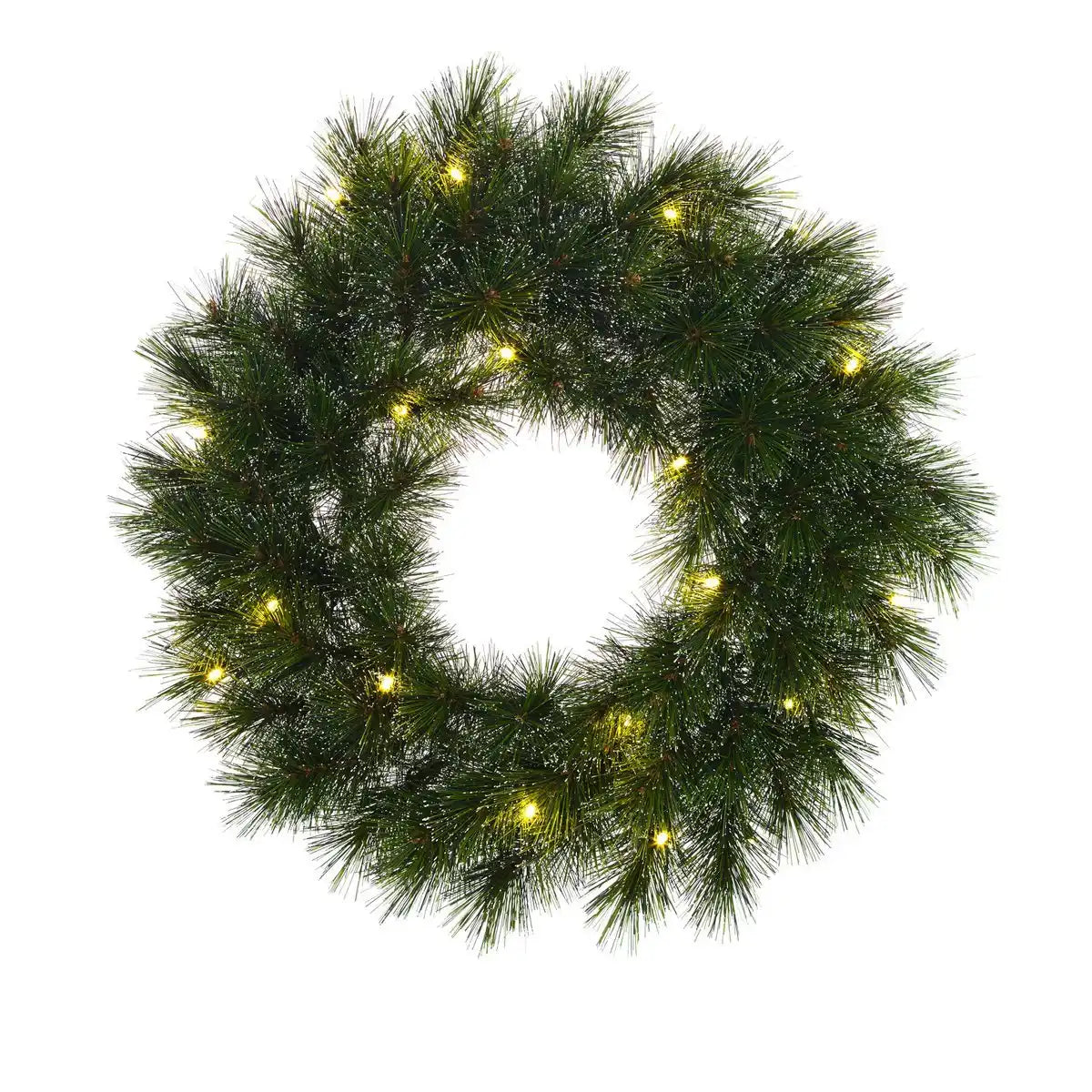 Weihnachtskranz mit LED-Beleuchtung – Ø45 cm – Grün