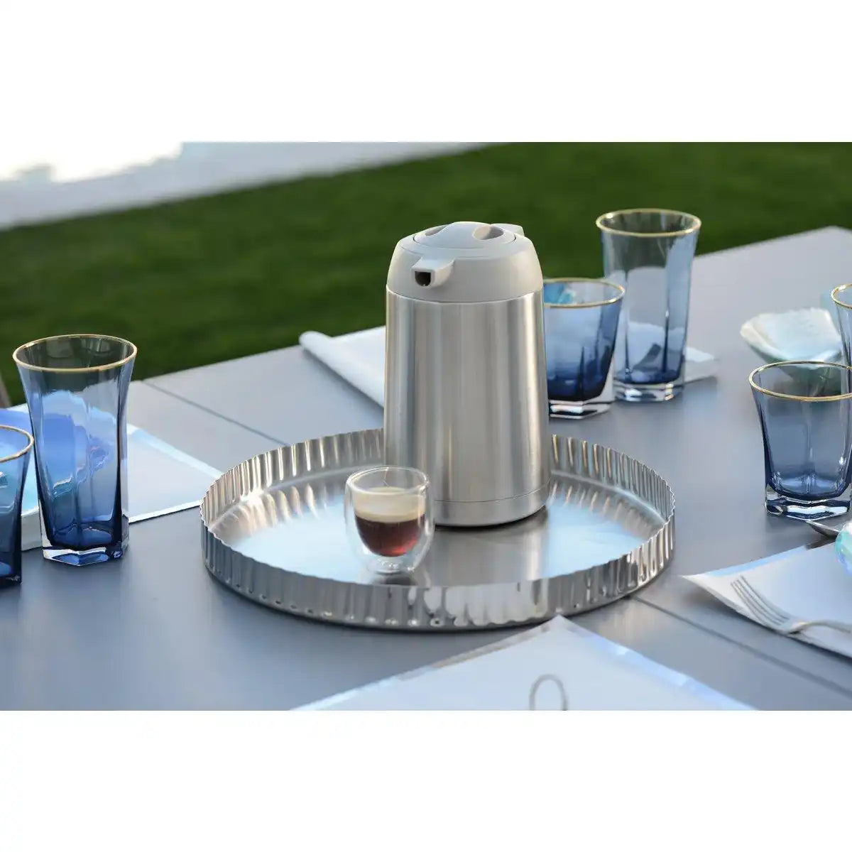 EDELSTAHL UND GRAUER ISOTHERMISCHER KAFFEEHERSTELLER 1L - HomeDesign Knaus