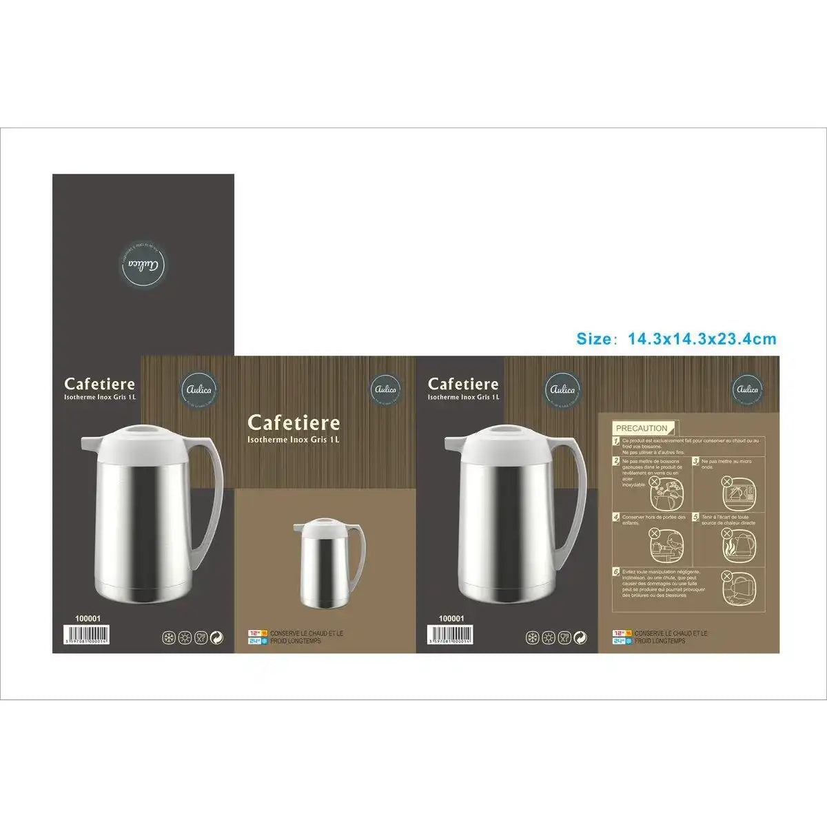 EDELSTAHL UND GRAUER ISOTHERMISCHER KAFFEEHERSTELLER 1L - HomeDesign Knaus