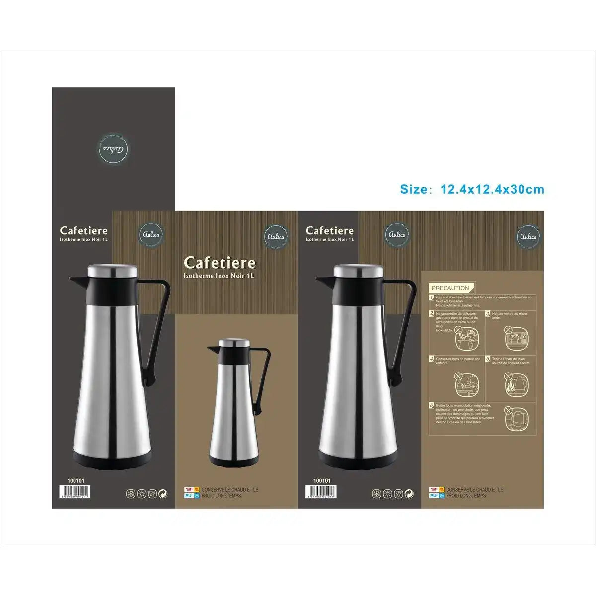 EDELSTAHL UND SCHWARZER ISOTHERMISCHER KAFFEEHERSTELLER 1L - HomeDesign Knaus