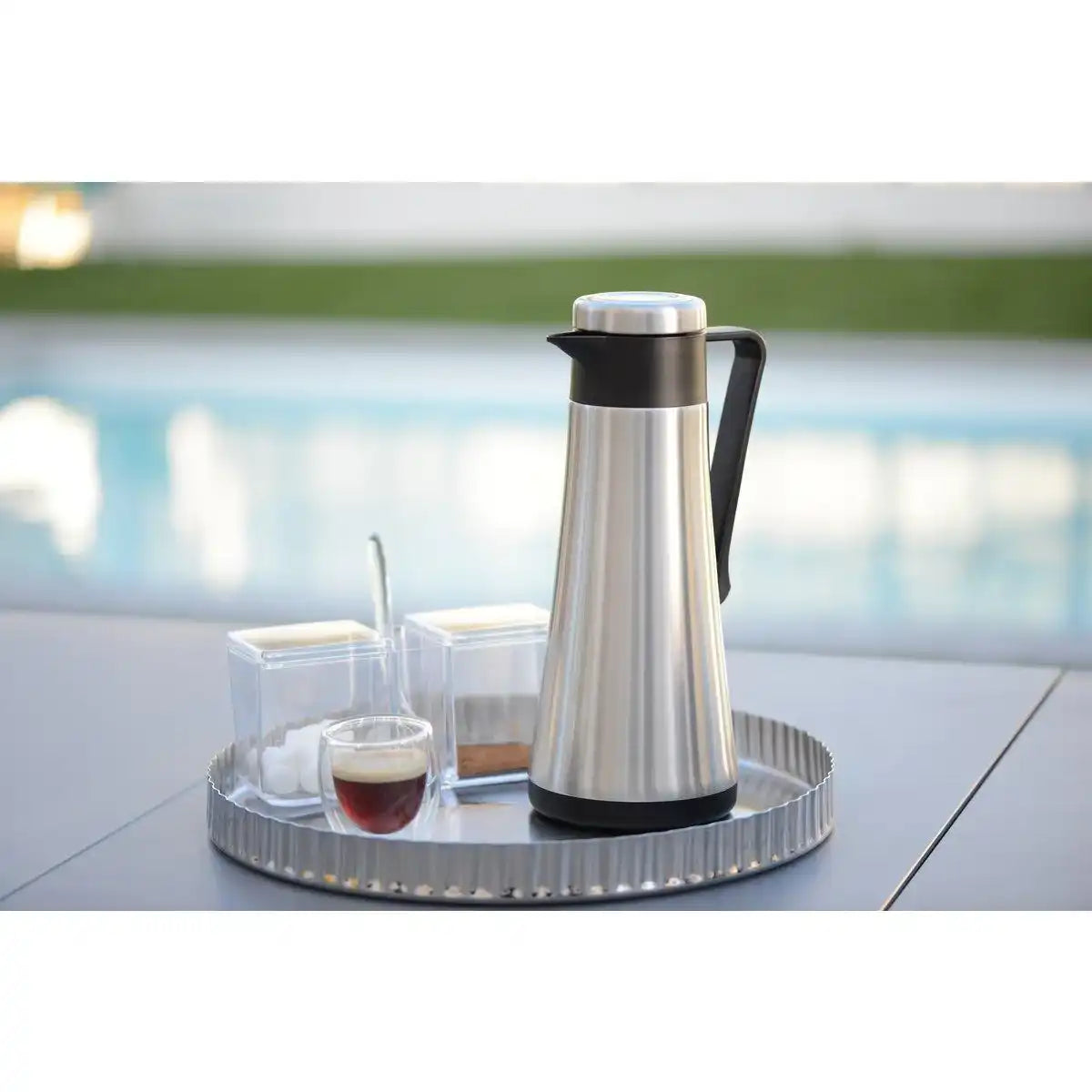 EDELSTAHL UND SCHWARZER ISOTHERMISCHER KAFFEEHERSTELLER 1L - HomeDesign Knaus