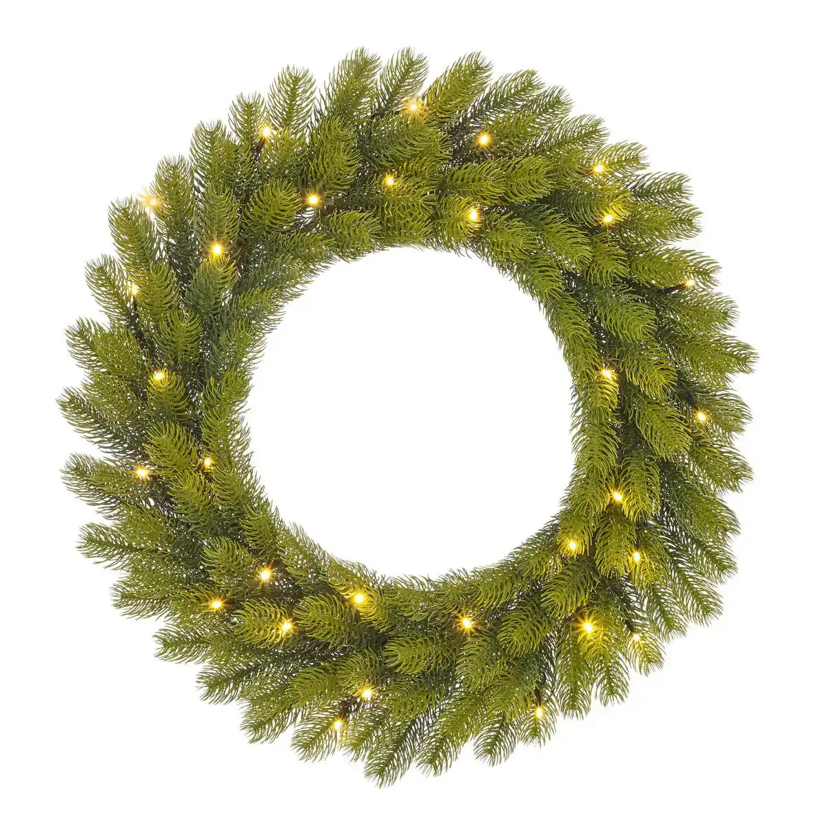 Nigata Weihnachtskranz mit LED-Beleuchtung – Ø60 cm – Grün