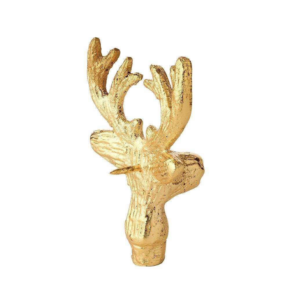 EDZARD 3er Set Kerzenpin Kerzenstecker Elch, Aluminium vernickelt goldfarben, Höhe 6 cm - HomeDesign Knaus
