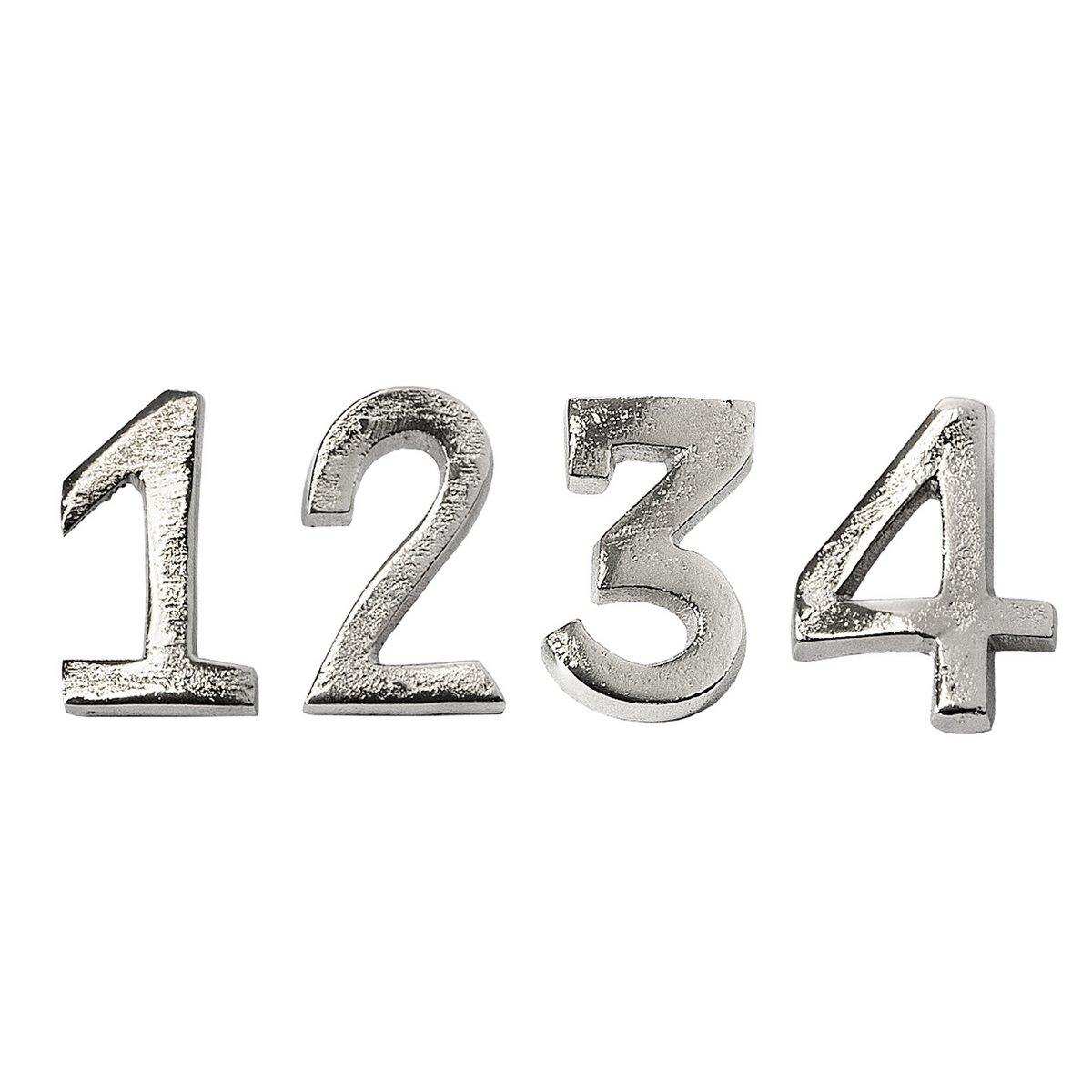 EDZARD 4er Set Kerzenpin Kerzenstecker Advent, Zahlen 1 bis 4, Aluminium vernickelt goldfarben, Höhe 4 cm - HomeDesign Knaus