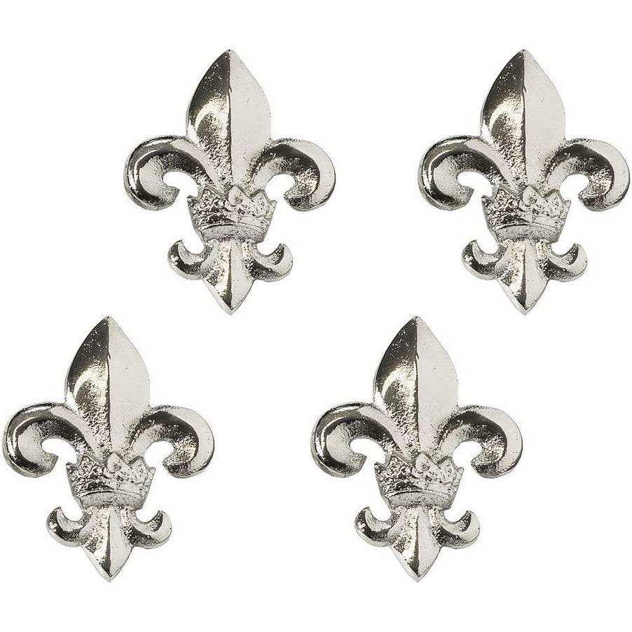 EDZARD 4er Set Kerzenpin Kerzenstecker Lilie, Aluminium vernickelt, Höhe 6,5 cm - HomeDesign Knaus