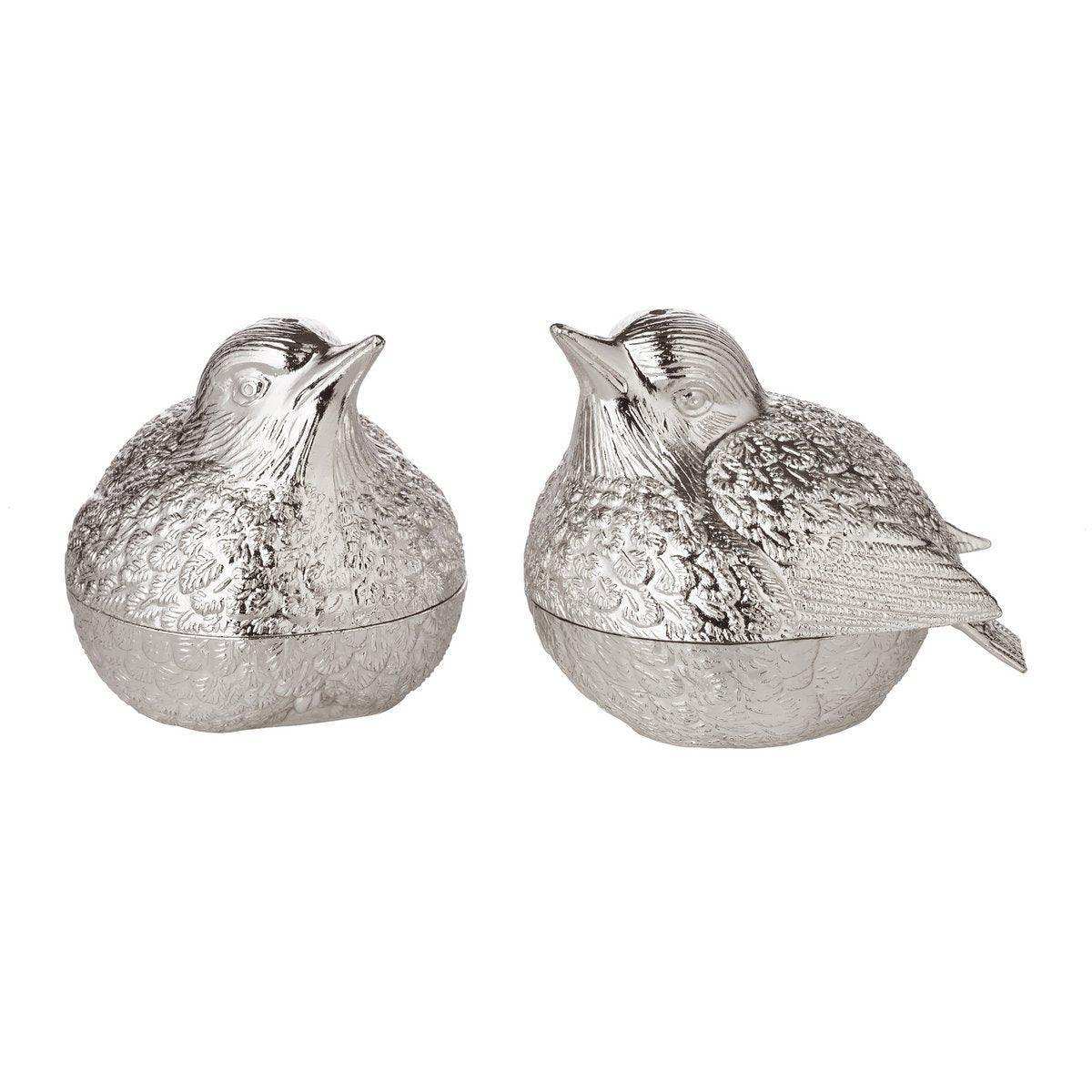 EDZARD Salz- und Pfefferstreuer Spatzen, Höhe 6 cm, edel versilbert, anlaufgeschützt - HomeDesign Knaus