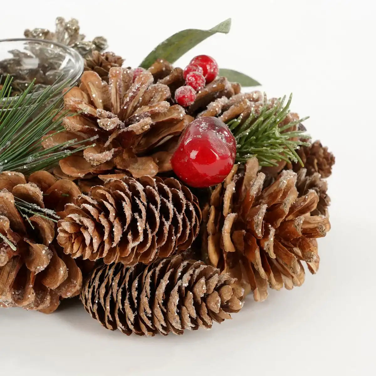 Weihnachtsstück mit Teelichthalter – L54 x B17 x H9 cm – Grün