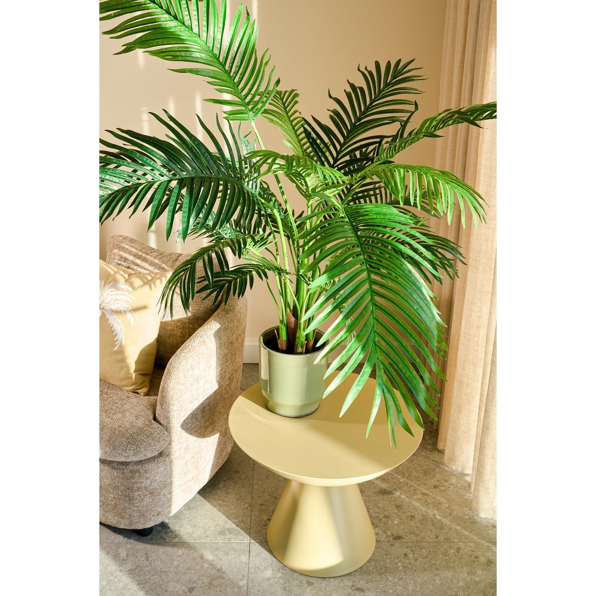 Areca Palm Artificial Pflanze im Topf - H134 x Ø50 cm - Grün