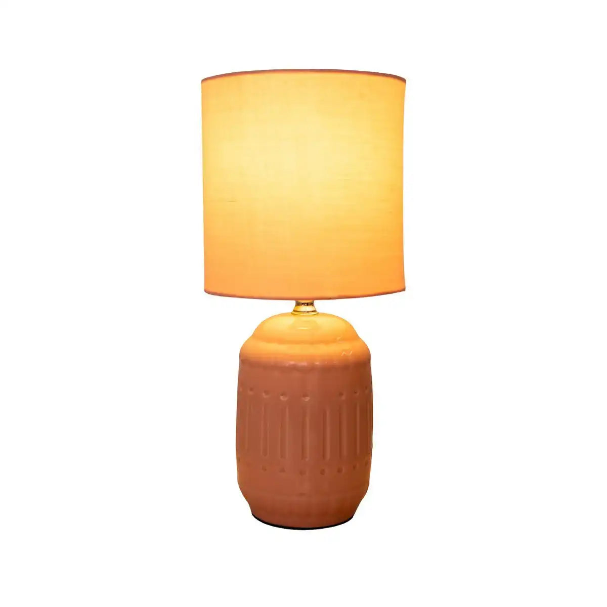 Keramik Tischleuchte "ERIDA", Tischlampe aus Keramik, rosé/lachs, mit E14-Fassung, für Esszimmer, Wohnzimmer, Diele oder Büro, Tischleuchten innen