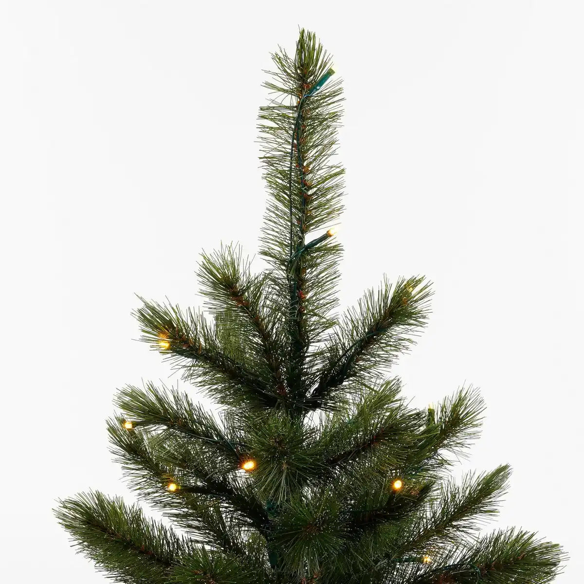 Künstlicher Weihnachtsbaum mit LED-Beleuchtung – H215 x Ø127 cm – Dunkelgrün