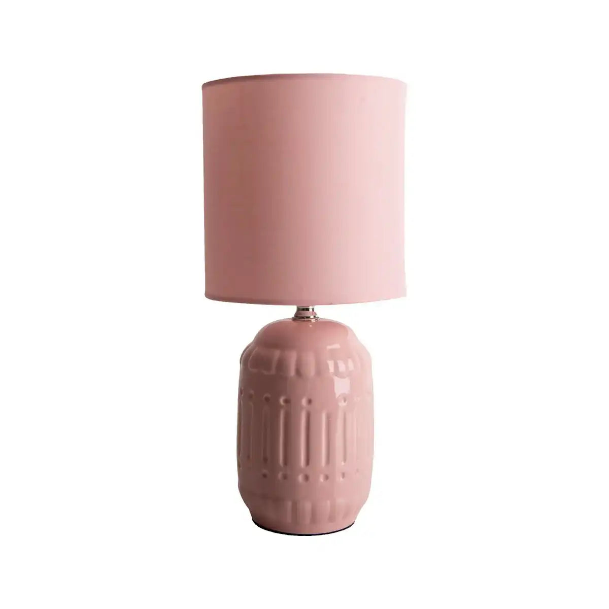 Keramik Tischleuchte "ERIDA", Tischlampe aus Keramik, rosé/lachs, mit E14-Fassung, für Esszimmer, Wohnzimmer, Diele oder Büro, Tischleuchten innen