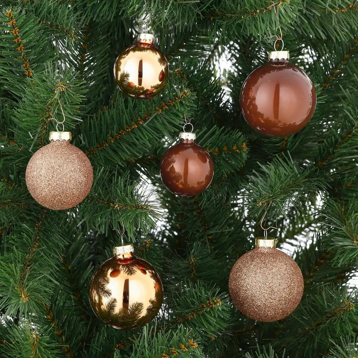 26 stück Weihnachtskugeln Ø7 cm - Glas - Braun