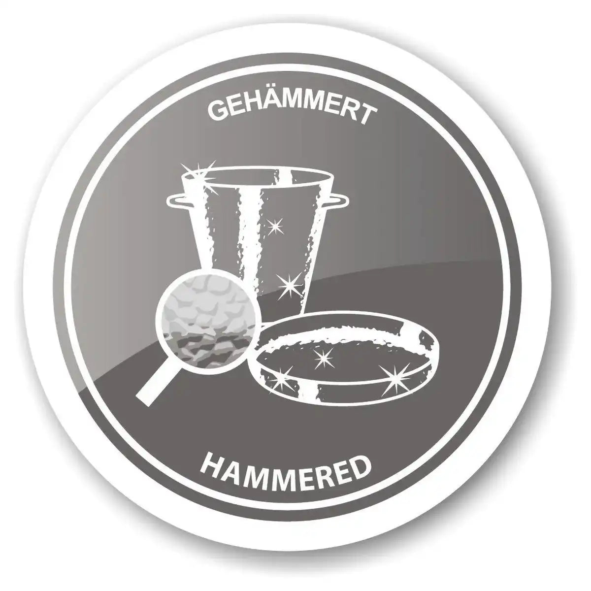 Eiseimer Gilbert Weinkühler schwarzem Ledergriff Edelstahl gehämmert - HomeDesign Knaus