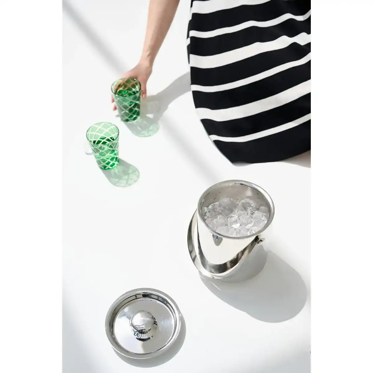 Eiseimer Seatlle (Höhe 16 cm) mit Deckel und Einsatz, Edelstahl hochglanzpoliert - HomeDesign Knaus