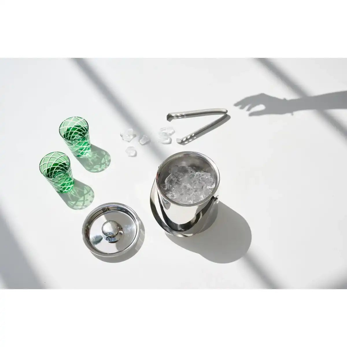 Eiseimer Seatlle (Höhe 16 cm) mit Deckel und Einsatz, Edelstahl hochglanzpoliert - HomeDesign Knaus