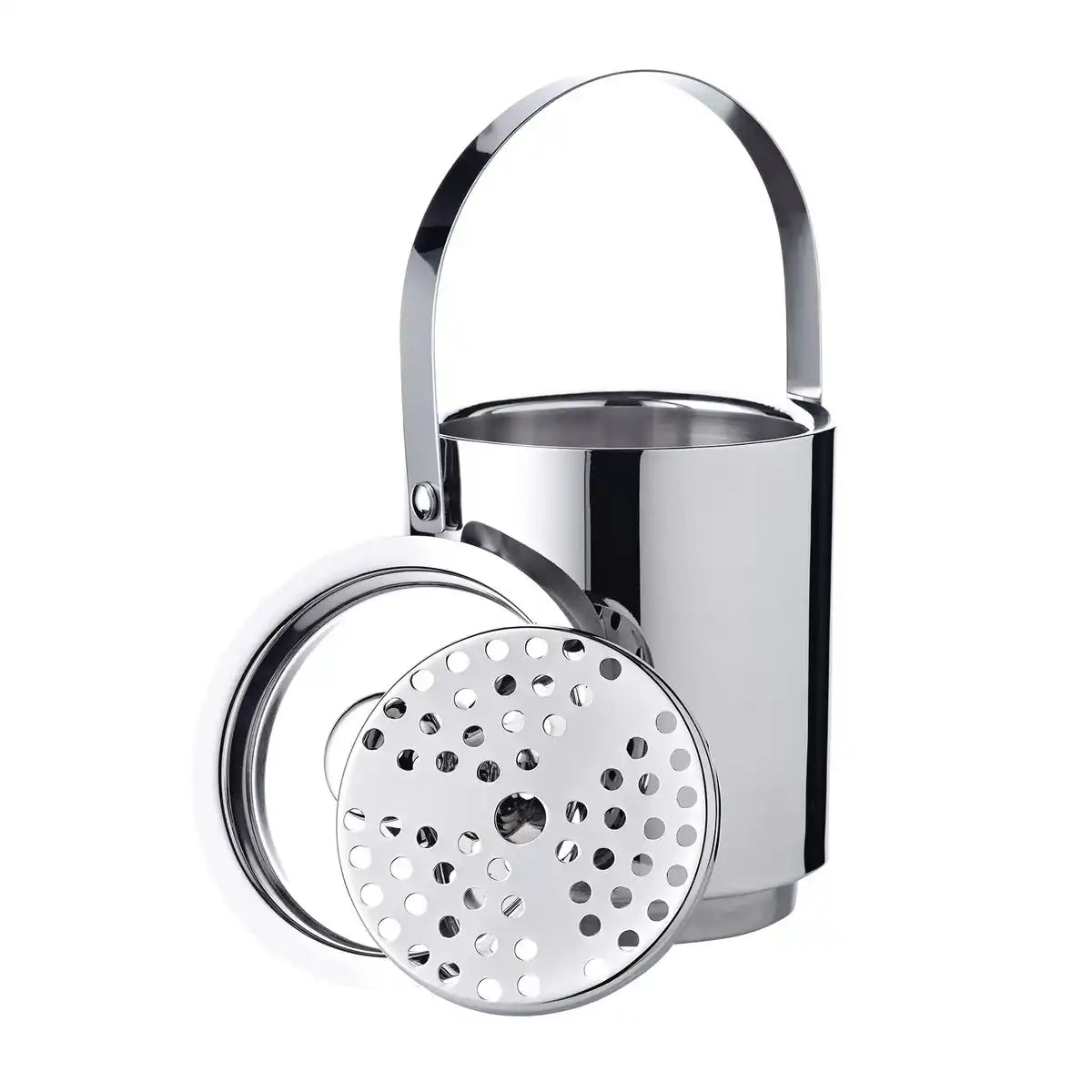 Eiseimer Seatlle (Höhe 16 cm) mit Deckel und Einsatz, Edelstahl hochglanzpoliert - HomeDesign Knaus