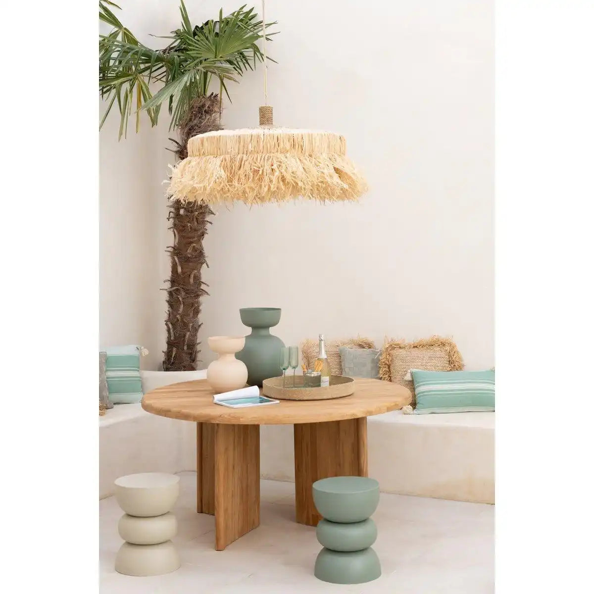 Elegante Hängelampe Rund Jute Natur handgefertigt - HomeDesign Knaus