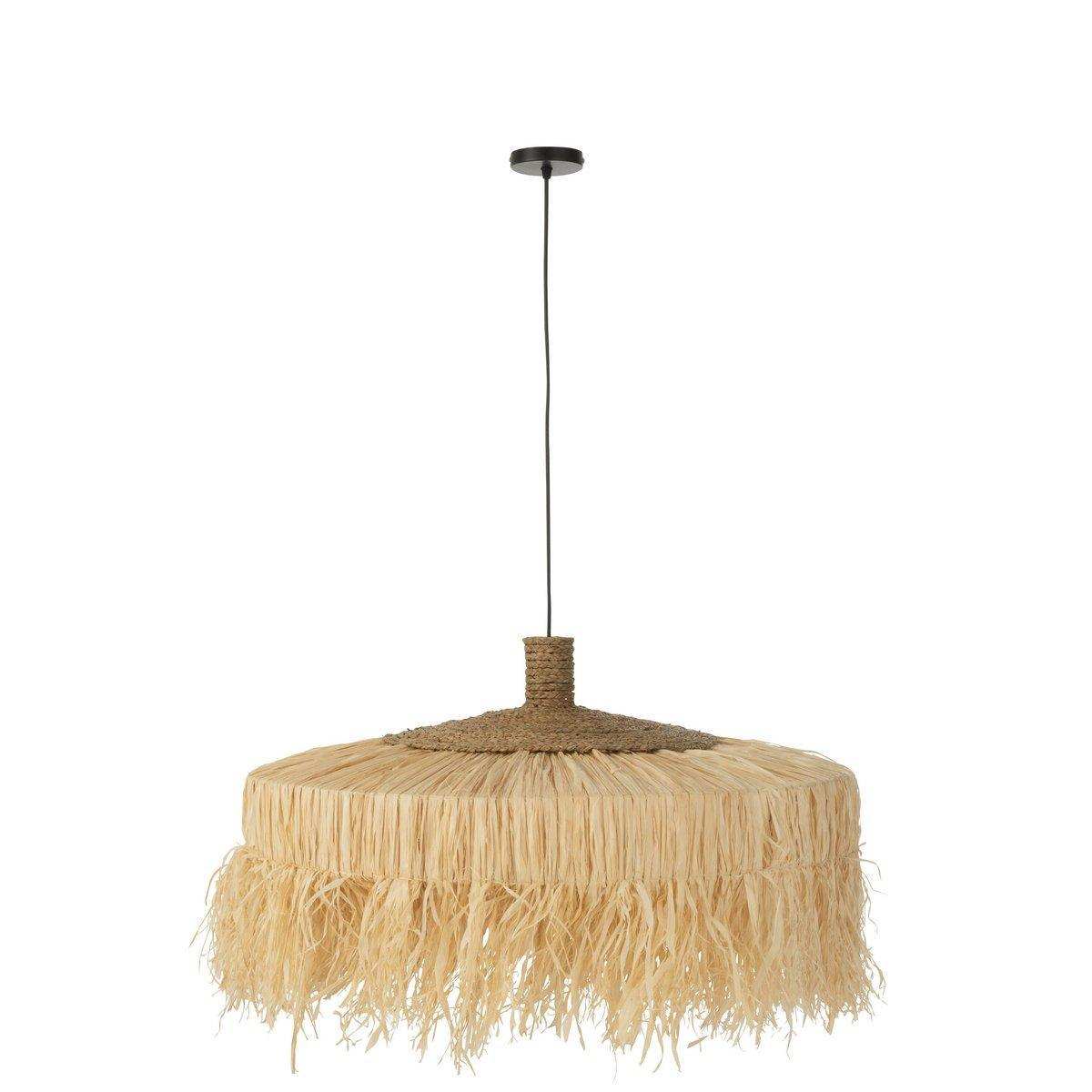 Elegante Hängelampe Rund Jute Natur handgefertigt - HomeDesign Knaus