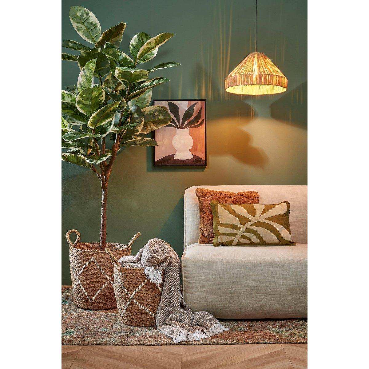 Elisa Hängelampe – H24 x Ø40 cm – Bast – Hellbraun - HomeDesign Knaus
