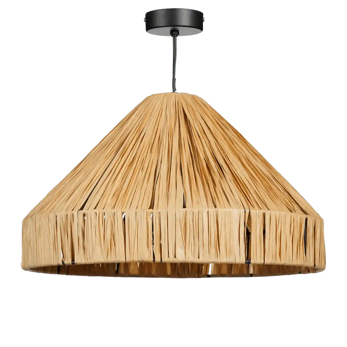 Elisa Hängelampe – H24 x Ø40 cm – Bast – Hellbraun - HomeDesign Knaus