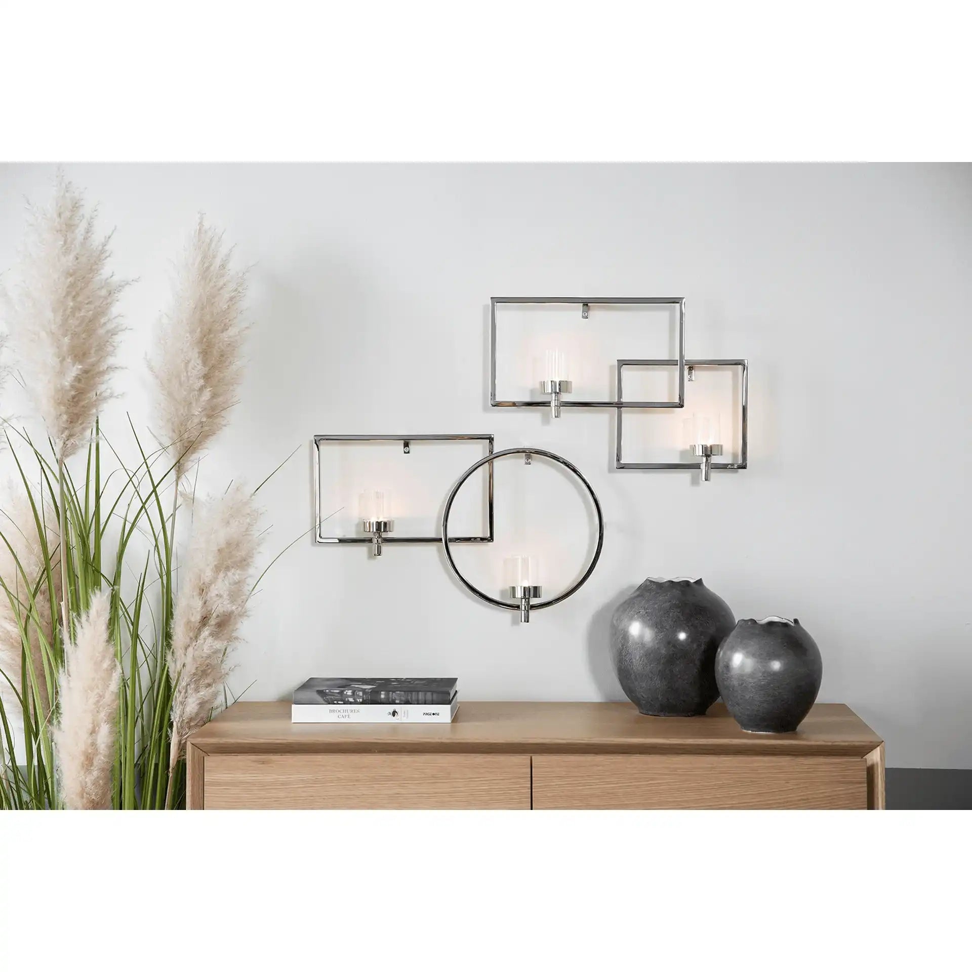 Escala Teelichthalter Wanddekoration Wandleuchter Edelstahl vernickelt - HomeDesign Knaus