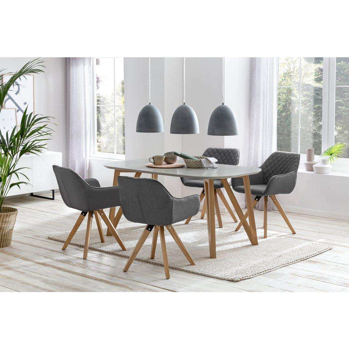 Esstisch 120x80x76 cm grau Eiche - HomeDesign Knaus