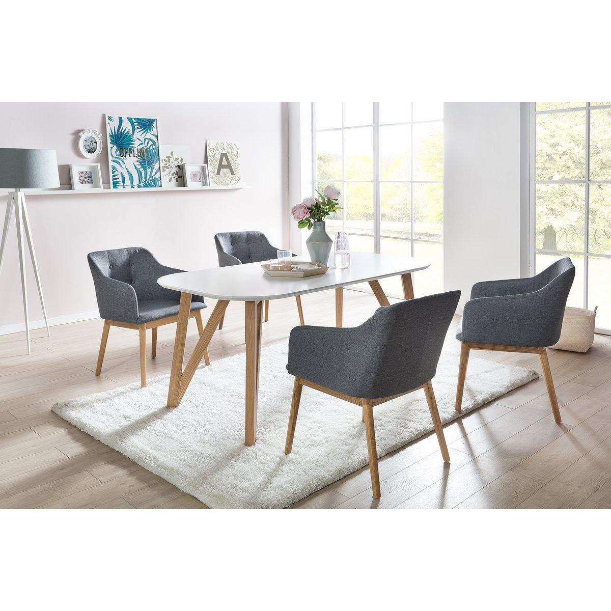 Esstisch 120x80x76 cm weiß Eiche - HomeDesign Knaus