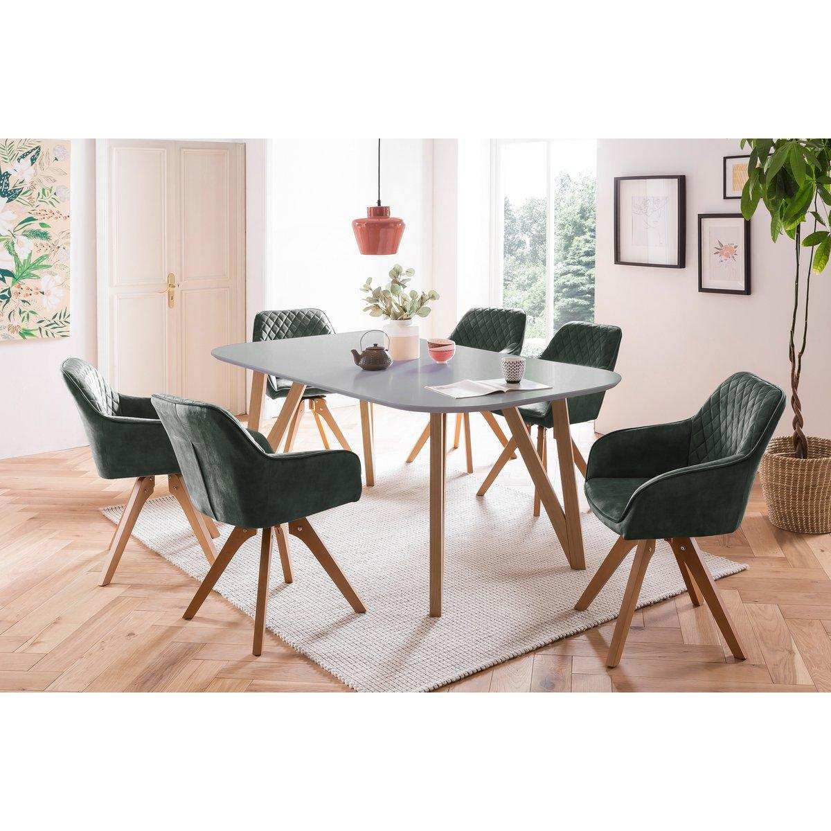 Esstisch 160x90x76 cm grau Eiche - HomeDesign Knaus