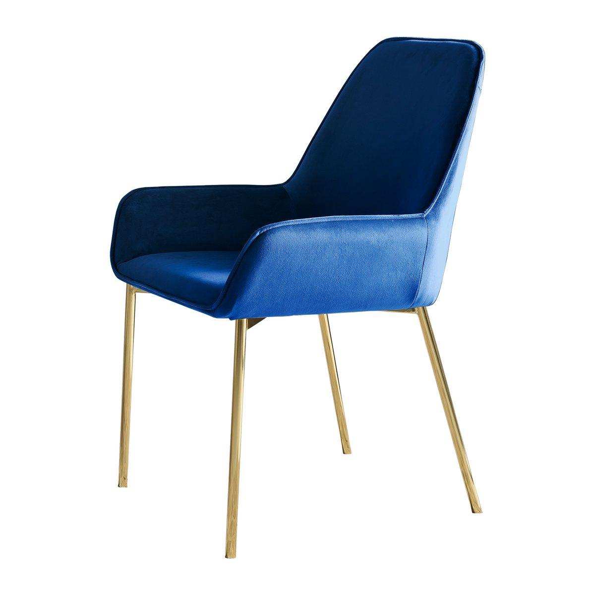 Esszimmerstuhl 2er Set blau Samt - HomeDesign Knaus