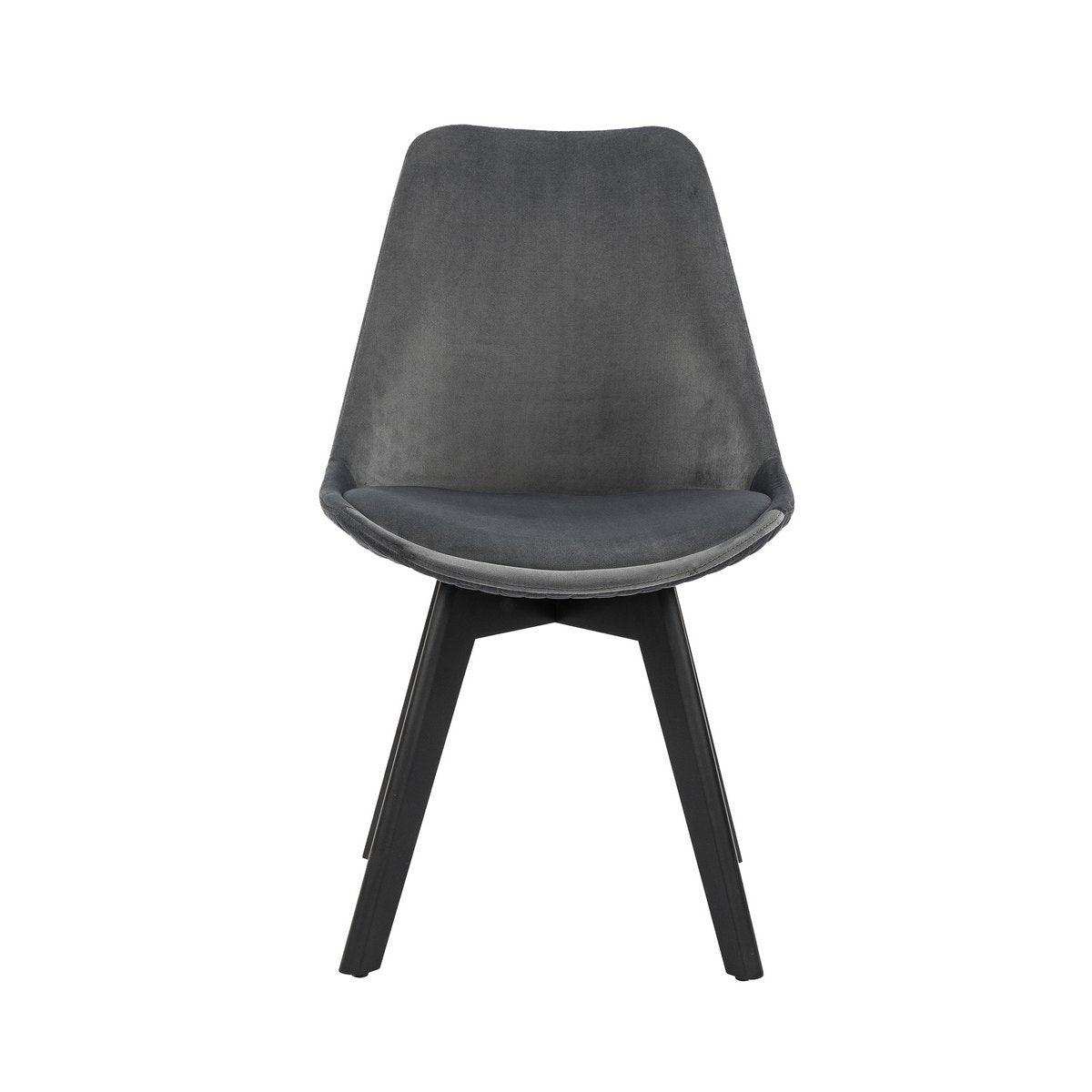 Esszimmerstuhl 2er Set grau Samt - HomeDesign Knaus