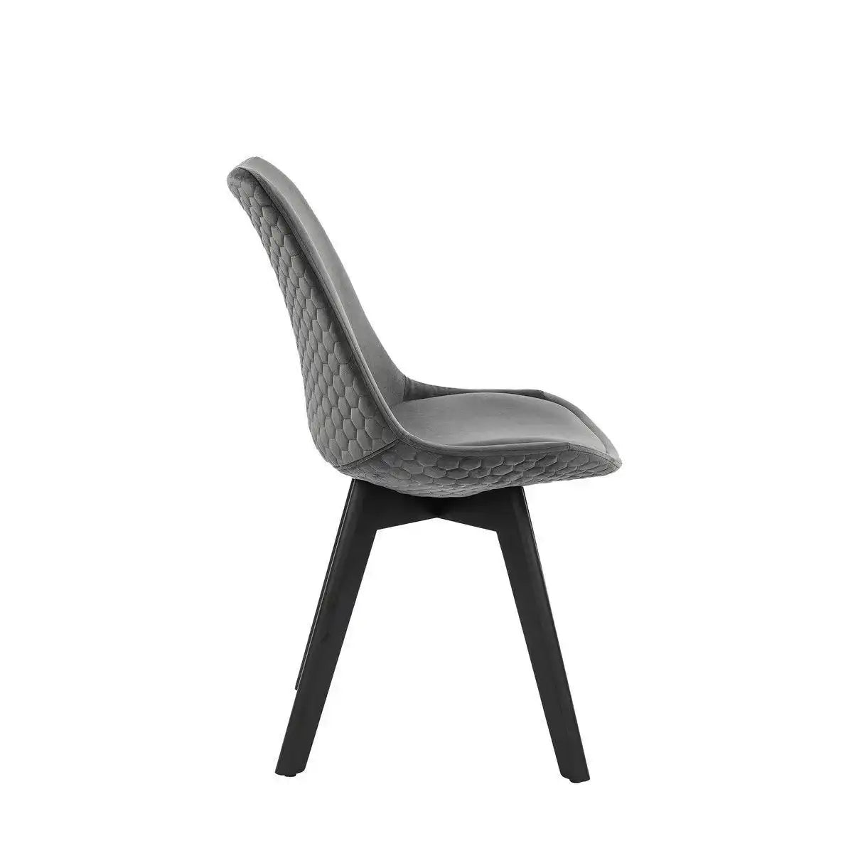 Esszimmerstuhl 2er Set grau Samt - HomeDesign Knaus
