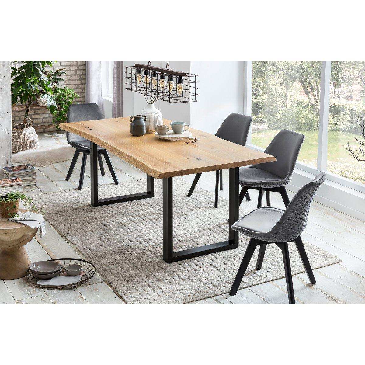 Esszimmerstuhl 2er Set grau Samt - HomeDesign Knaus