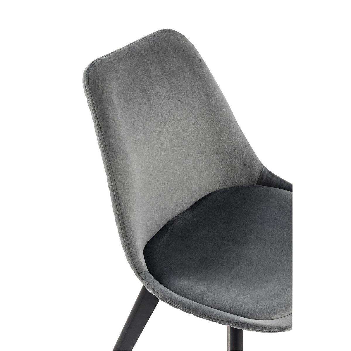 Esszimmerstuhl 2er Set grau Samt - HomeDesign Knaus